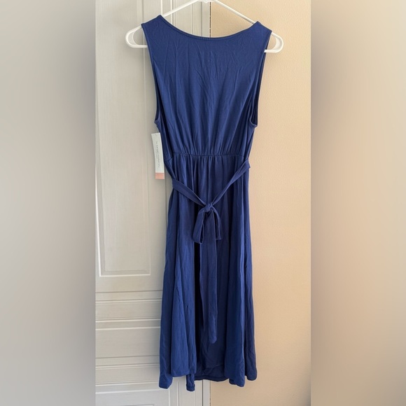 Liz Lange Maternity Elegant Blue Sleeveless Dress Large NWT - Picture 2 of 4